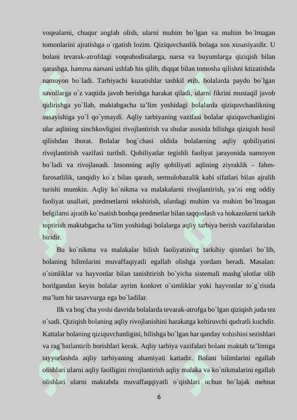 MAKTABGACHA YOSHDAGI BOLALARNI AQLIY TARBIYALASHDA,  PEDAGOGIK TEXNOLOGIYALARDAN FOYDALANISH 6