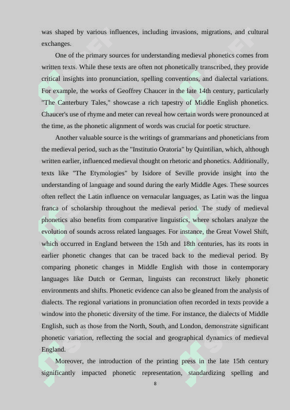 MEDIEVAL PHONETIC STRUCTURE 8