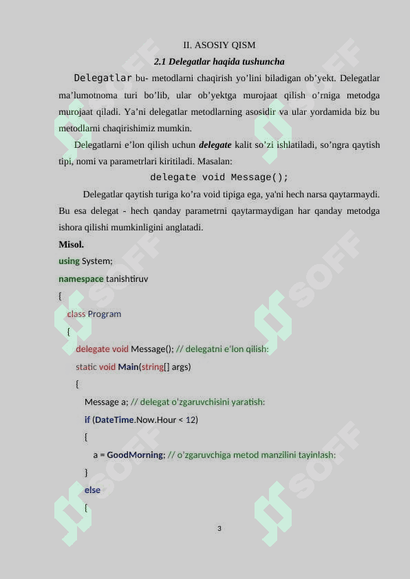 C# dasturlash tilida delegatlar bilan ishlash 3