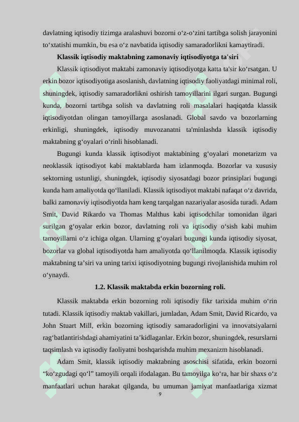 KLASSIK IQTISODIY MAKTABNING VUJUDGA KELISHI. 8