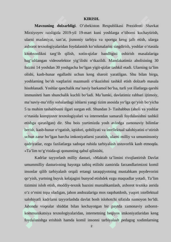 Tarix darslarida  ta’lim sifatini oshirishda axborot texnologiyalardan foydalanishning ilmiy –nazariy asoslari. 2
