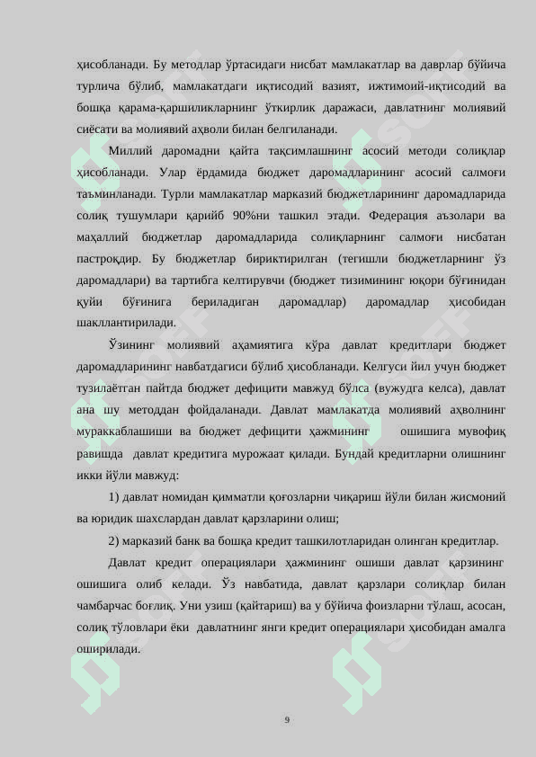 davlat budjetining soliqli daromadlari ularning tarkibi va tuzilishi 8