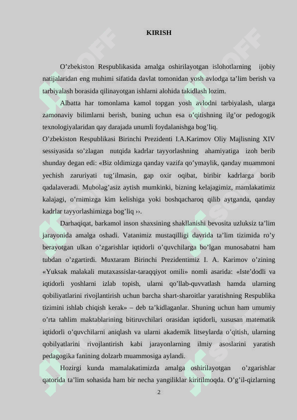 Determinantlarni hisoblash 2
