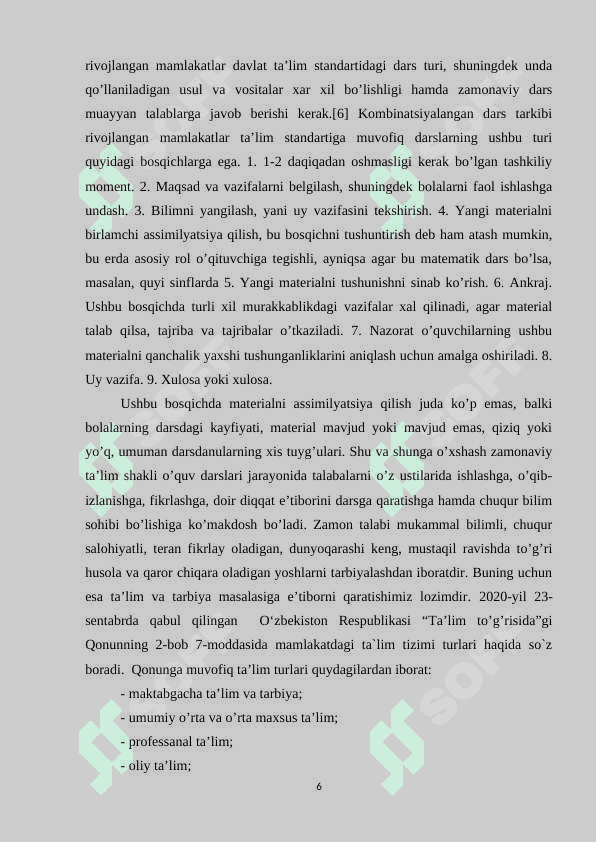 O’zbekistonda ta’lim jarayoniga qo’yilayotgan talablar 6