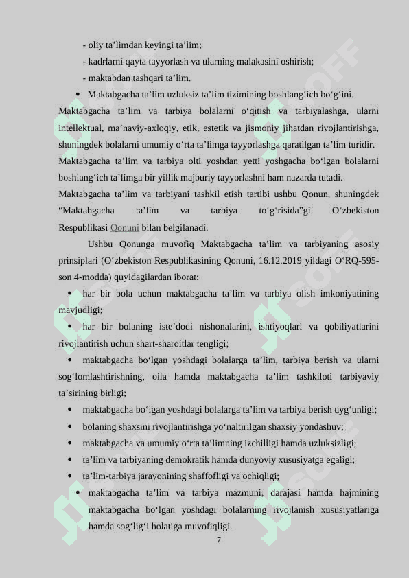 O’zbekistonda ta’lim jarayoniga qo’yilayotgan talablar 7