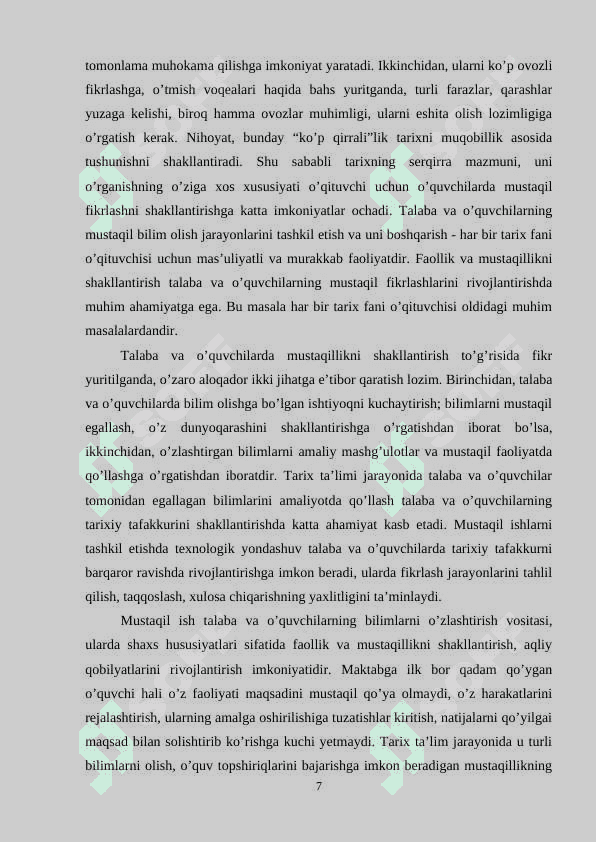 Tarix va ijtimoiy fanlar o’qitishda ko’rgazmali vositalar 7