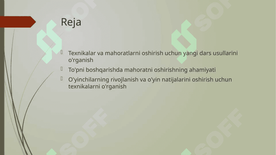 Gandbol o'yinida to'pni boshqarish (to'pni olib yurish, to'pni uzatish, to'pni darvozaga zarba berish, to'pni ilib olish, to'pni olib qo'yish va to'p bilan aldamchi harakatlar, jarima va erkin to'plarga zarba berish) texnikasini o'rgatishni takomillashtirish va mahoratini oshirish. 2