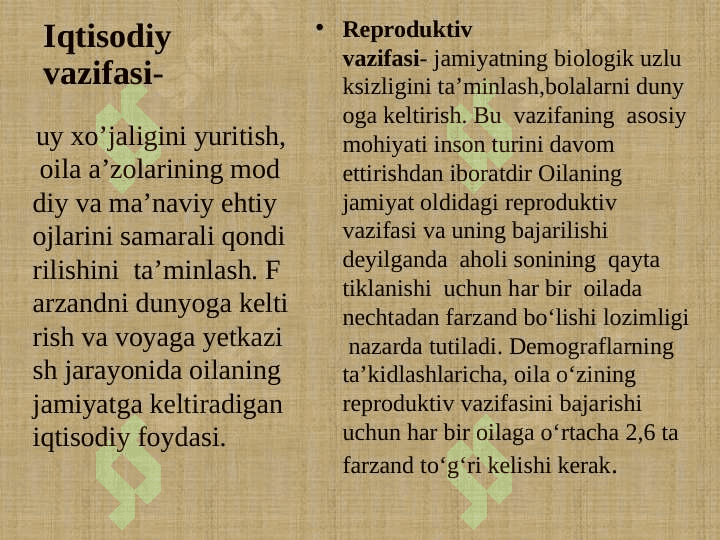 OILANING  IJTIMOIY VAZIFALARI VA OILADAGI ROLLAR 4