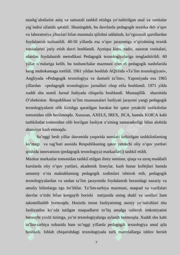 Oʻzbekistonda Oliy Majlis faoliyati mavzusini oʻrganishda pedagogik texnologiyalaridan foydalanish 7