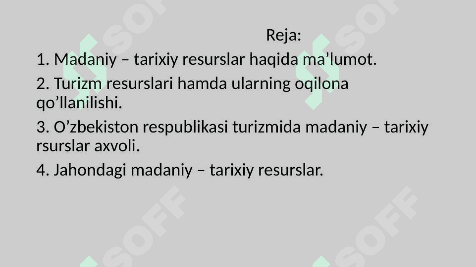 Turizm nazariyasi va amaliyoti 2
