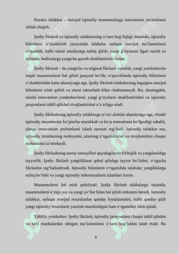IQTISODIY BILIM ASOSLARINI O‘QITISH USULLARI 8