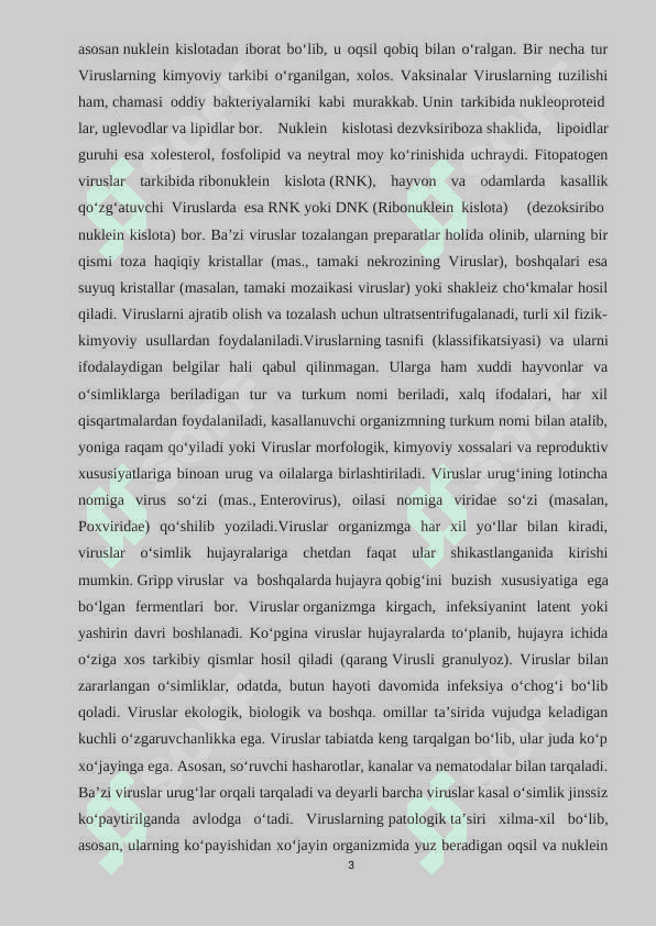 Viruslar ekologiyasi, ularga xaroratni, namlikni, ph muhitini, yorug’likni ta’siri. 3