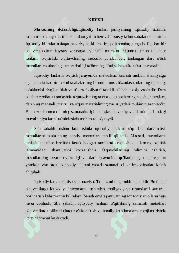 IQTISODIY FANLARNI O'QITISHDA DARS O'TISH METODLARINI TANLASHNING MEZONLARI 3