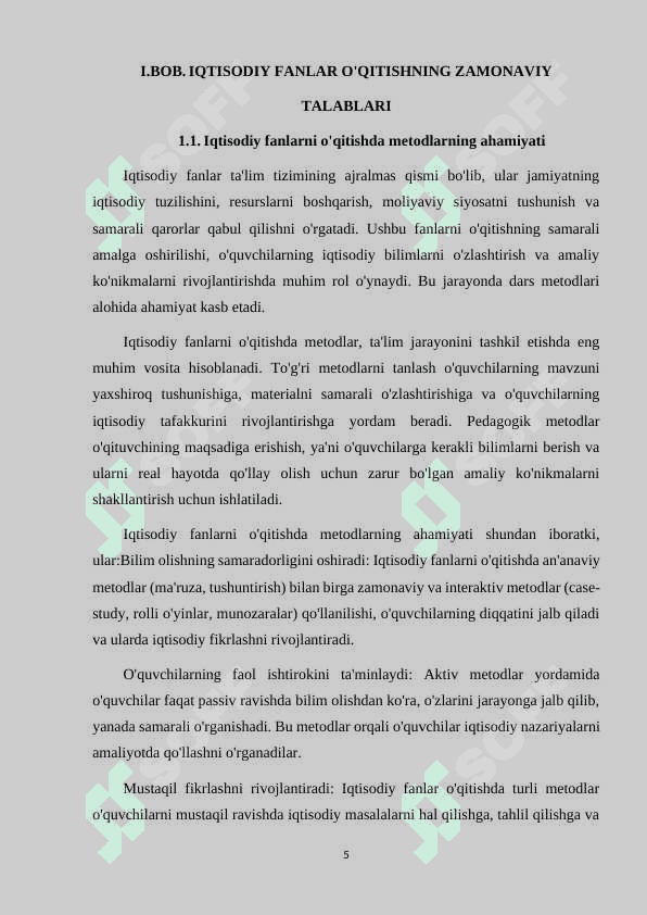 IQTISODIY FANLARNI O'QITISHDA DARS O'TISH METODLARINI TANLASHNING MEZONLARI 5