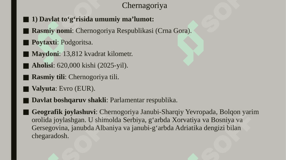 Islandiya,Chernagoriya,Eritre,O'zbekiston 7