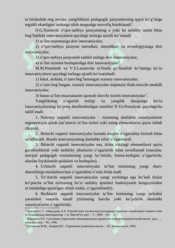Pedagogik innovatika – Pedagogikaning alohida sohasi sifatida Innovatsiya va uning turlari. 5