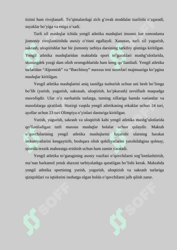 Engil atletika mashg‘ulotlarini tashkillashtirish va o‘tkazish uslubiyoti  kurs ishi 3