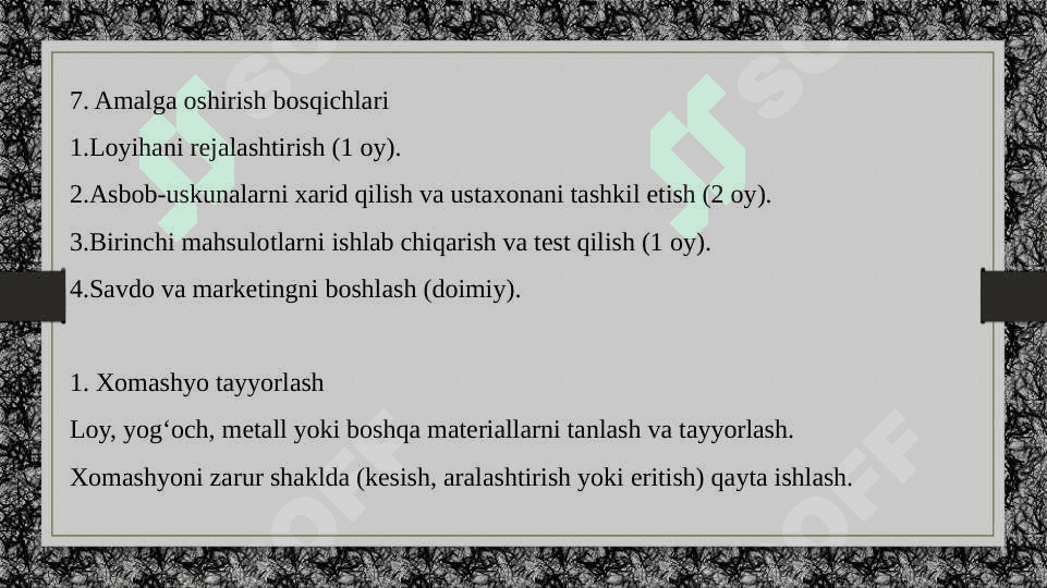 Madaniy muxutlarni ishlab chiqarish soxasida 6