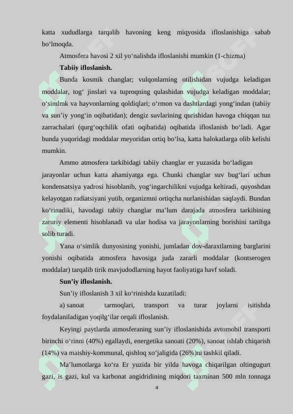 Favqulodda Vaziyatlarning tasnifi, tavsifi va ularning hususiyatlari 4