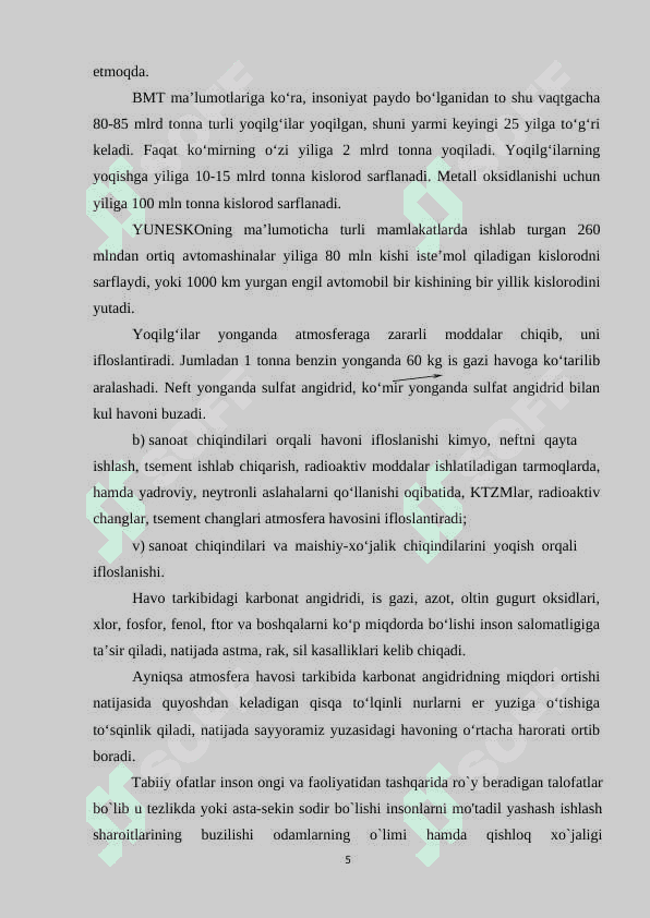 Favqulodda Vaziyatlarning tasnifi, tavsifi va ularning hususiyatlari 5