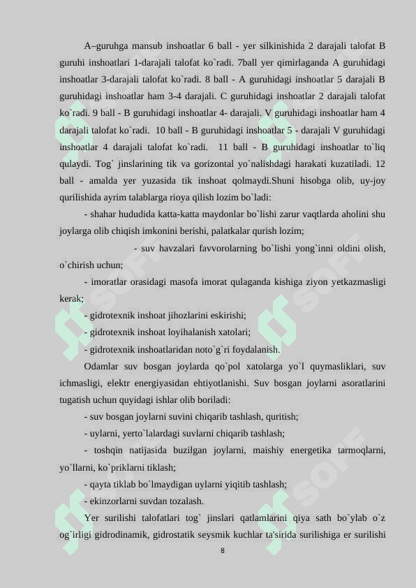 Favqulodda Vaziyatlarning tasnifi, tavsifi va ularning hususiyatlari 8