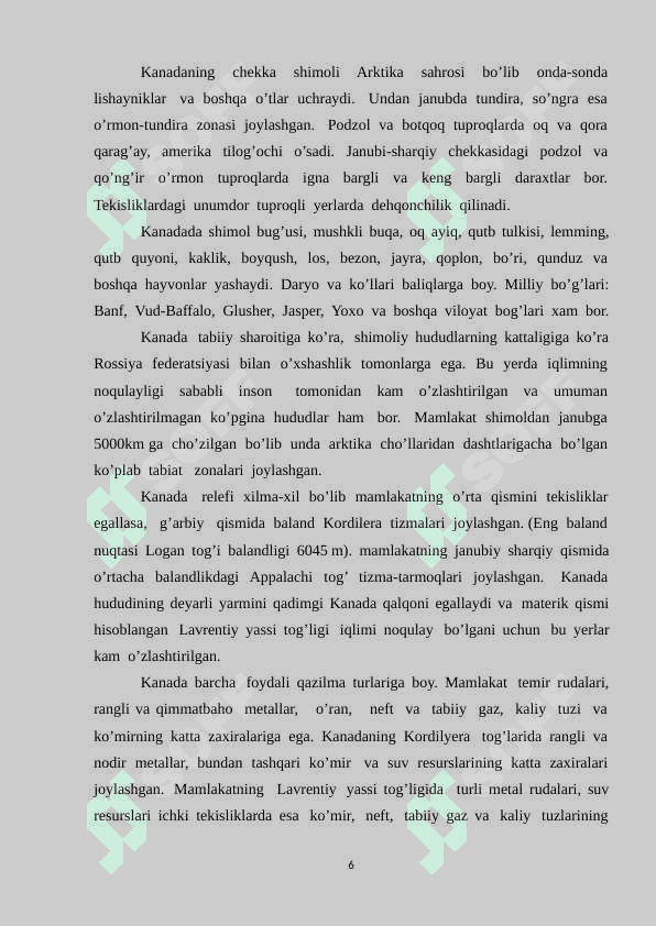 Kanadaga umumiy iqtisodiy-geografik tavsif 6