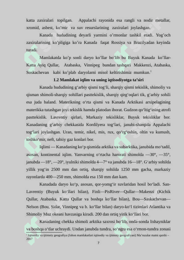 Kanadaga umumiy iqtisodiy-geografik tavsif 7