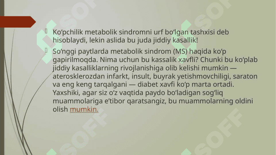 Metabolik sindrom kelib chiqishining biokimyoviy asoslari va asoratlari 2