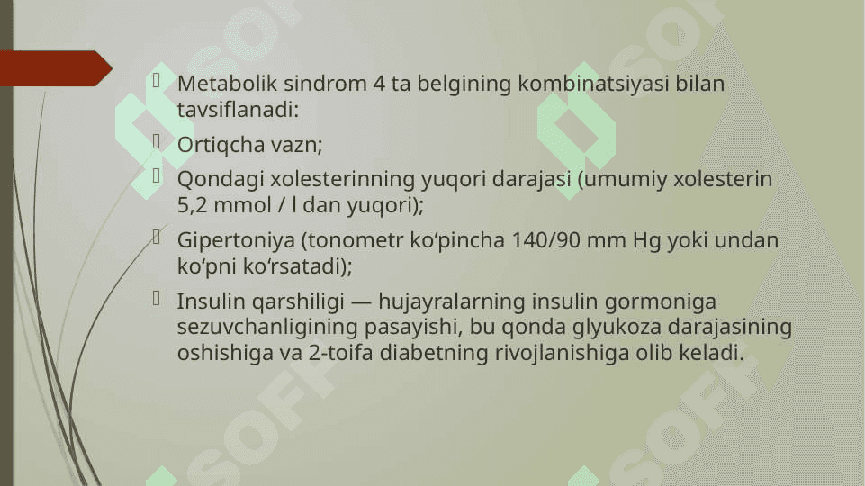 Metabolik sindrom kelib chiqishining biokimyoviy asoslari va asoratlari 4