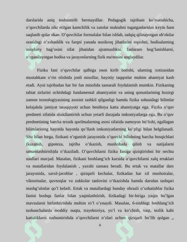Fizika darslarida o’quvchilarning ijtimoiy bilimini takomillashtirish 6