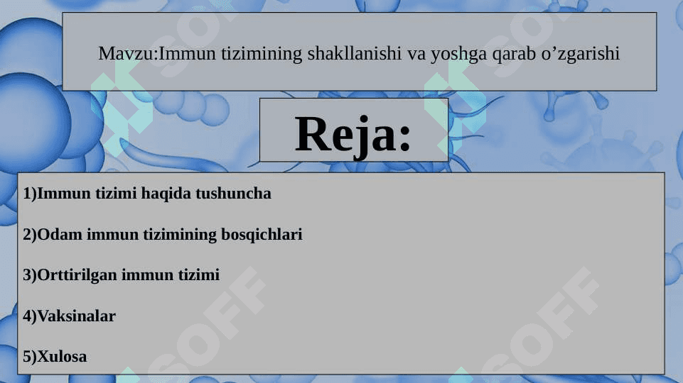 Immun tizimining shakllanishi va yoshga qarab o’zgarishi 3