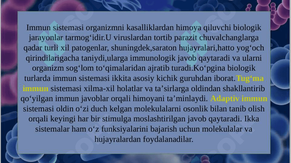 Immun tizimining shakllanishi va yoshga qarab o’zgarishi 4