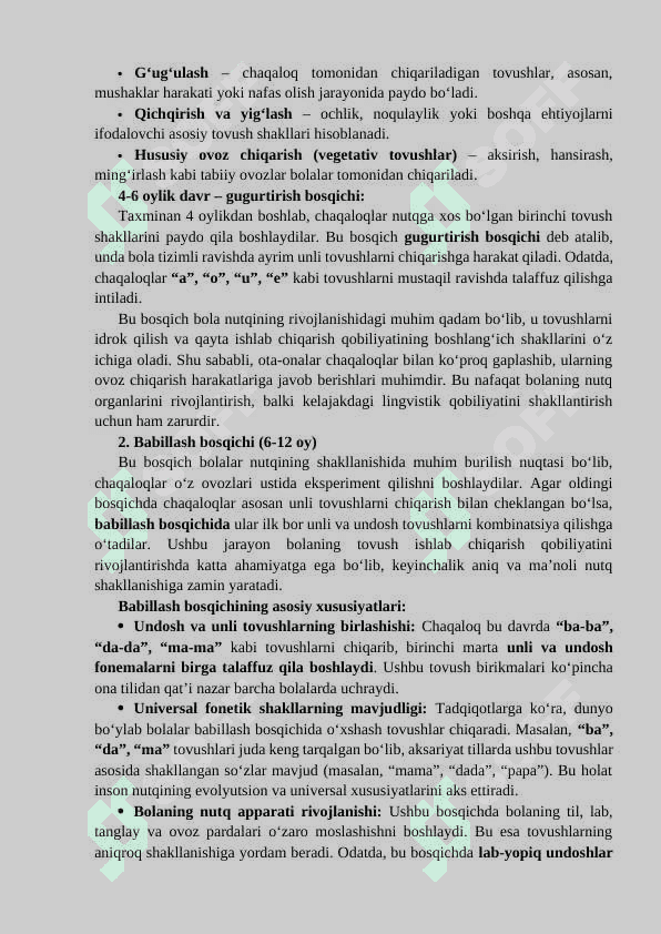 Bolalar nutqida ona tili tovushlarini paydo bo‘lish ketma-ketligi 4