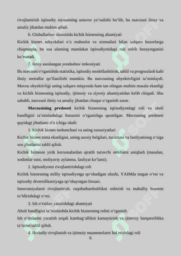 Kichik biznes va tadbirkorlikning mohiyati va mazmuni 6