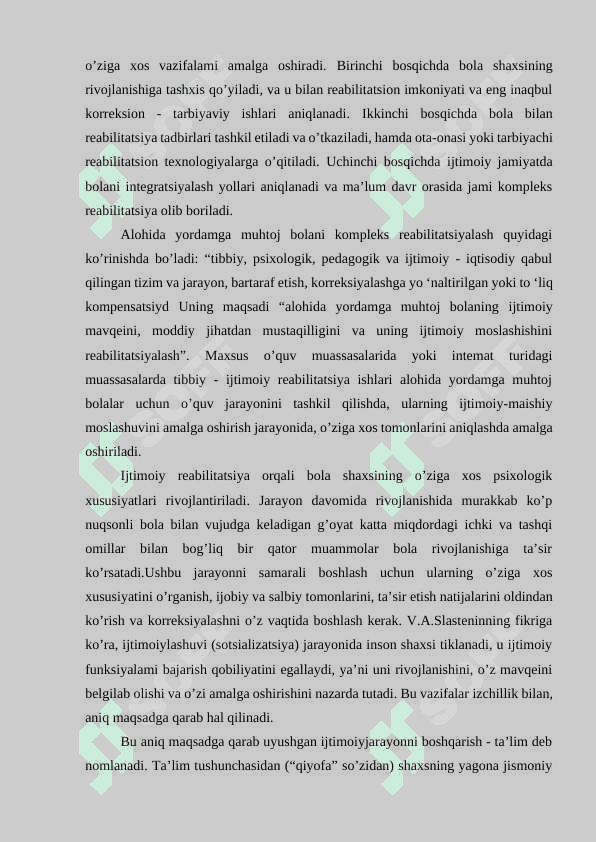 RIVOJLANISHIDA MUJASSAM NUQSONGA EGA BO'LGAN BOLALAR KORREKSION-PEDAGOGIK TALIMIDA LOGOPEDIK ISH 6