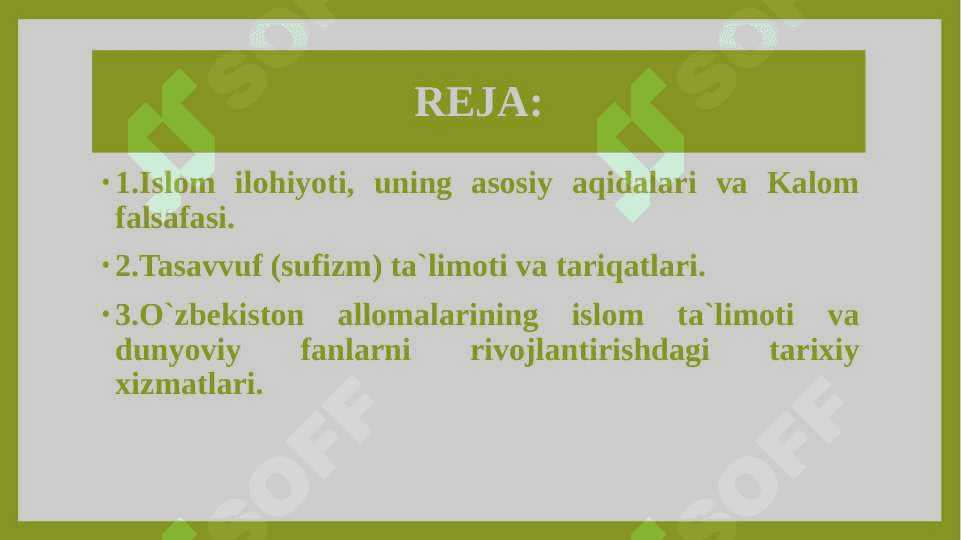 Islom ta'limoti va uning asosiy aqidalari 2