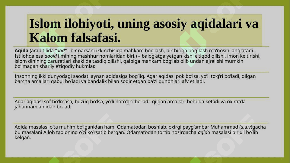 Islom ta'limoti va uning asosiy aqidalari 4