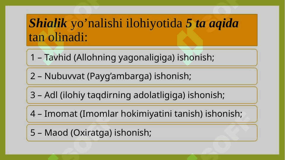 Islom ta'limoti va uning asosiy aqidalari 6