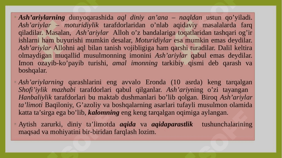 Islom ta'limoti va uning asosiy aqidalari 8