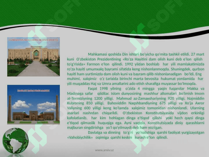 Mustaqillik va islomiy qadriyatlarning tiklanishi 7
