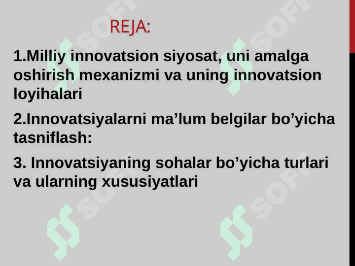 INNOVATSIYALARNING SOHALAR BO`YICHA 2