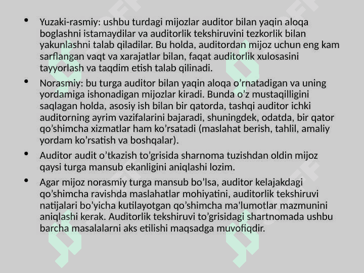 Audit tekshiruvining umumiy maqsadi 5