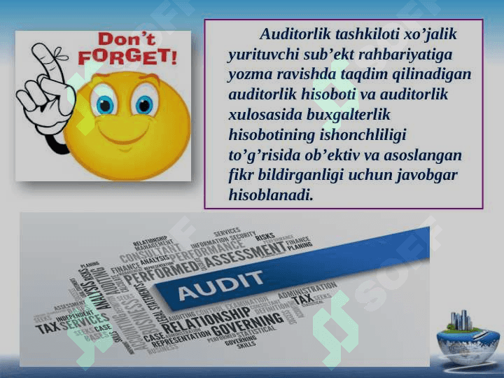 Auditorlik hisoboti va xulosasi 6