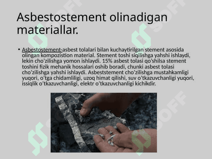 Asbestostement buyumlarning qotish jarayoni asoslari 2