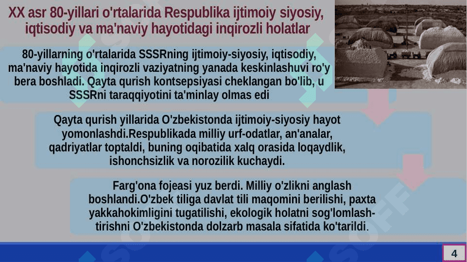 Mustaqillikka erishish arafasida O’zbekistondagi  ijtimoiy-siyosiy jarayonlar. 5