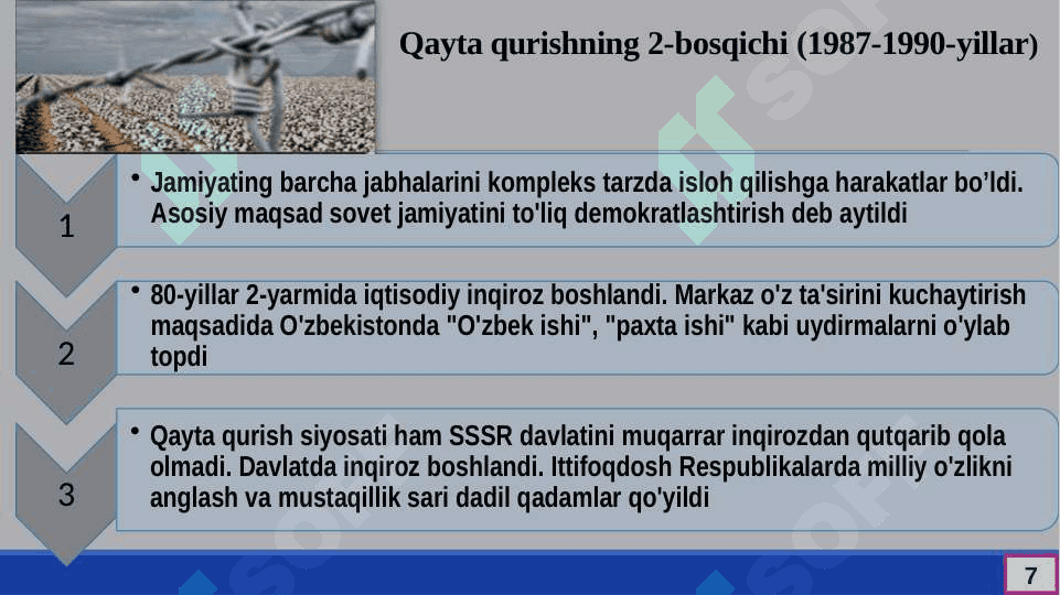 Mustaqillikka erishish arafasida O’zbekistondagi  ijtimoiy-siyosiy jarayonlar. 8