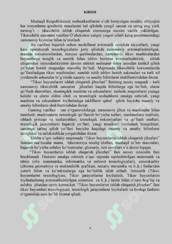 TIKUV BUYUMLARINI ISHLAB CHIQARISH JIHOZLARI 4