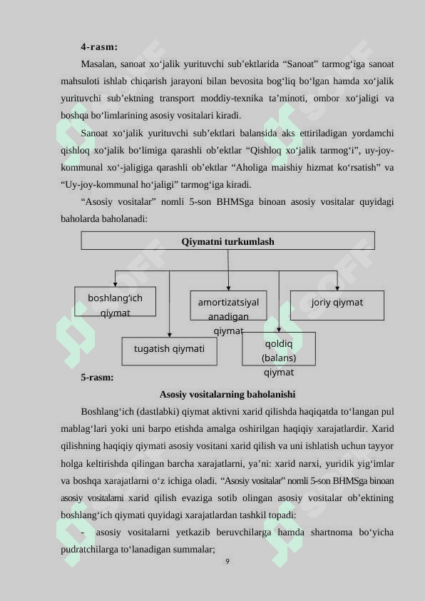 Asosiy vositalarni turkumlash va ularni baholash 8