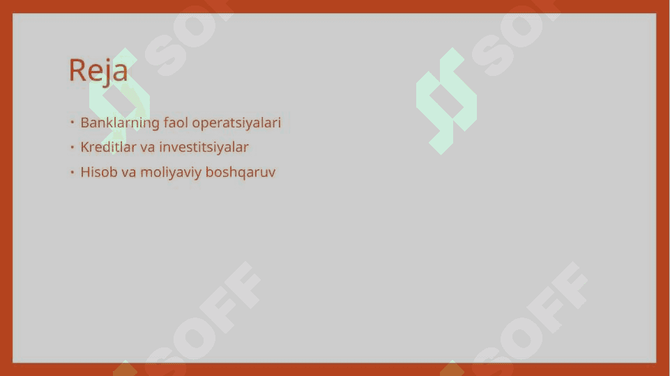 Banklarning aktiv operatsiyalari va ularning hisob 2