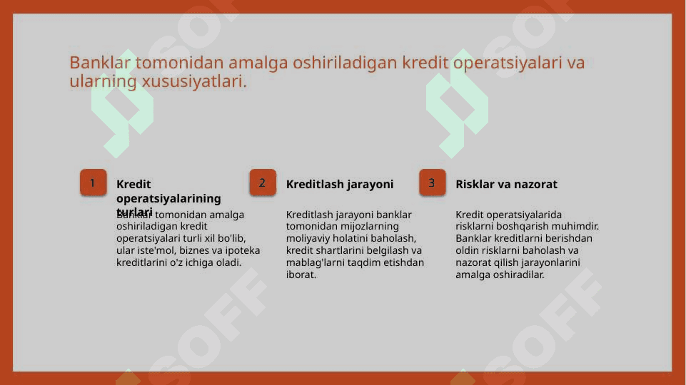 Banklarning aktiv operatsiyalari va ularning hisob 4